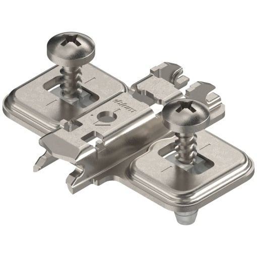 Plăcuță BLUM CLIP – în cruce, EXPANDO, orificiu longitudinal, 0 mm, înălțime 8,5 mm, nichelat