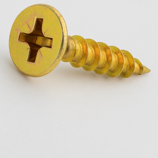 Șurub pentru PAL și lemn, cap încastrat 3,5x30 mm, PZ2 – Zincat Galben 100 buc