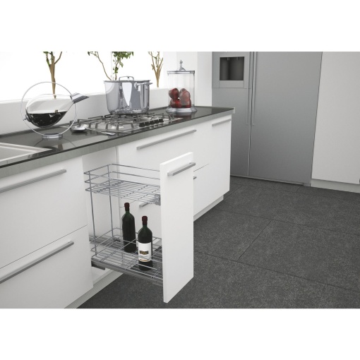 Cos Jolly 400 SIGE 004G, 2 coșuri (cu separator sticle), extragere totală, amortizare integrată, montaj stânga/dreapta – corp 400 mm