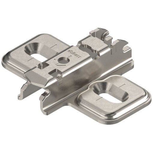 Plăcuță BLUM CLIP – Fixare în cruce, cu șurub, orificiu alungit, reglaj pe înălțime, 3 mm