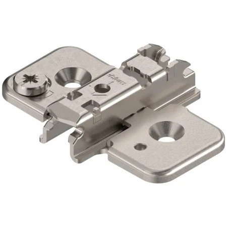 Plăcuță balama CLIP, în cruce, înălțare 3 mm, excentrică, nichelată – 173H7130