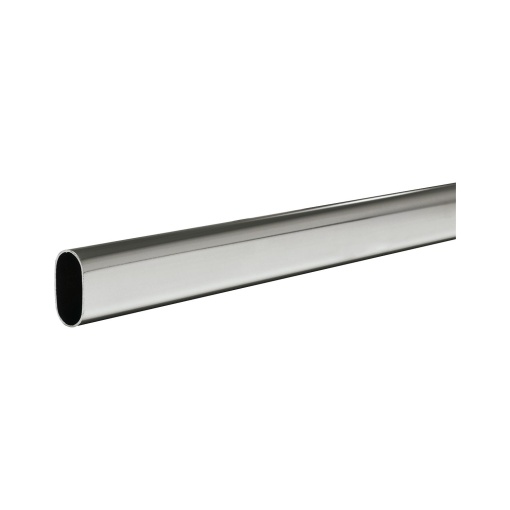 Bară ovală pentru haine – 3000 mm, 30x15 mm, oțel cromat, grosime 0,8 mm