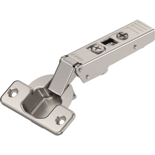 Balamă standard BLUM CLIP top 120° aplicată, dreapta, fără arc, prindere cu șuruburi