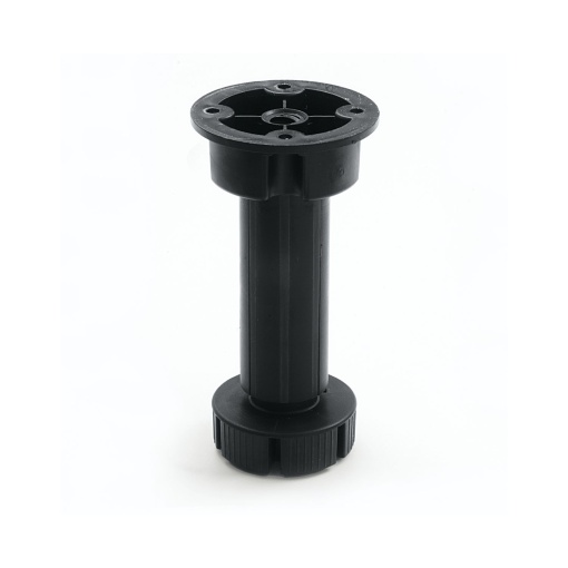 Picior soclu reglabil VOLPATO seria 02, 100 mm, Ø 50/60 mm, plastic negru