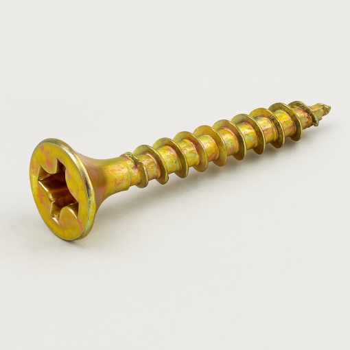 Șurub pentru PAL și lemn, cap încastrat 3,5x20 mm, PZ2 – Zincat Galben 100 buc