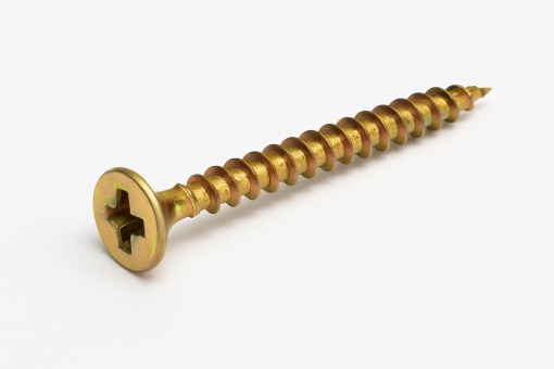 Șurub pentru PAL și lemn, cap încastrat 3,5x50 mm, PZ2 – Zincat Galben 100 buc