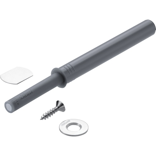 Tip-On BLUM pentru uși mobilă, versiune lungă cu magnet, gri