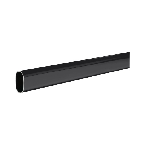 Bară ovală haine 30x15 mm, oțel negru, tăiată la dimensiune, 0.8 mm grosime