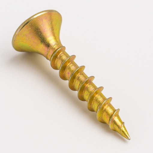 Șurub pentru PAL și lemn, cap încastrat 4,0x16 mm, PZ2 – Zincat Galben 100 buc