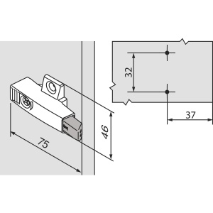 Amortizor BLUM BLUMOTION 971 în plăcuță de adaptare în cruce, H=25 mm, zinc nichelat - Img 2
