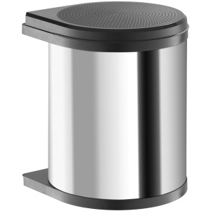 Coș menajer HAILO Mono, încorporabil, 15 litri, inox/negru - Img 1