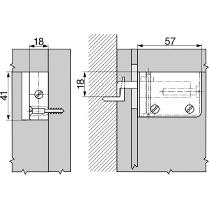 Element suspendare corp BLUM – Dreapta, alb, plastic/otel, CP 130 kg - Img 3