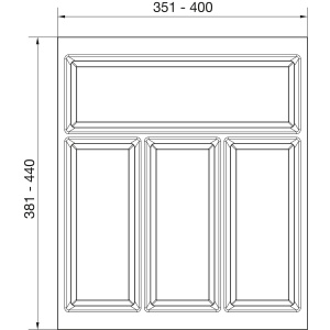 Insert organizator tacâmuri Classico Agoform, gri ardezie, pentru corp mobilier 450 mm - Img 3