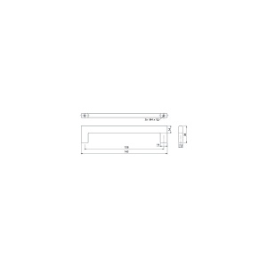 Mâner Flat LA 128 mm, lățime totală 142 mm, zinc negru-maro - Img 3