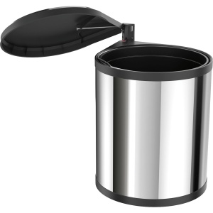 Coș menajer HAILO Mono, încorporabil, 15 litri, inox/negru - Img 2