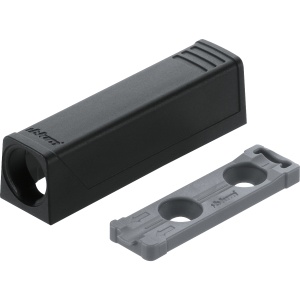 Plăcuță adaptor BLUM Tip-On, dreapta, versiune scurtă, negru carbon - Img 1