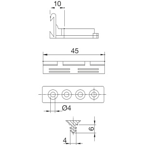 Clips VOLPATO pentru plintă PAL – plastic negru - Img 2