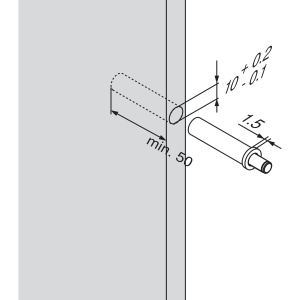Amortizor BLUM BLUMOTION 970, cu găurire parte mâner, Ø10 mm, plastic gri RAL 7037 - Img 2
