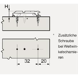 Plăcuță BLUM CLIP – Fixare cu șuruburi ø3,5 mm, distanță 3 mm, înălțime 11,5 mm, nichelat - Img 2