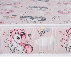Saltea copii ortopedică Unicorni, 10 cm – husă bumbac, fermitate medie - Img 3