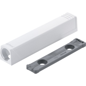 Plăcuță adaptor BLUM Tip-On, dreapta, versiune lungă, alb mătase - Img 1