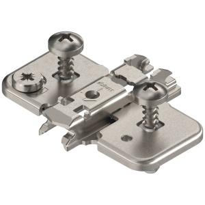 Plăcuță BLUM CLIP – Fixare EXPANDO, distanță 0 mm, înălțime 8,5 mm, reglaj +/-2 mm, nichelat - Img 1