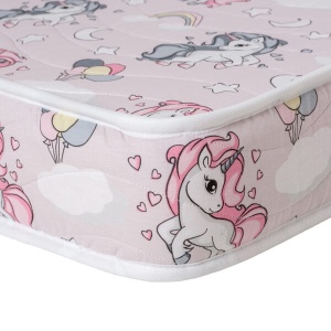 Saltea copii ortopedică Unicorni, 10 cm – husă bumbac, fermitate medie - Img 4