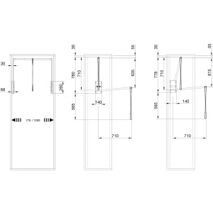 Lift haine Servetto 3000, gri, reglabil 770–1200 mm, H 780 mm, 10 kg - Img 2
