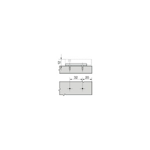 Plăcuță adaptor BLUM BLUMOTION, dreapta, plastic gri platină RAL 7036 - Img 2