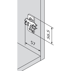 Plăcuță BLUM CLIP – Fixare EXPANDO, distanță 0 mm, înălțime 8,5 mm, reglaj +/-2 mm, nichelat - Img 2