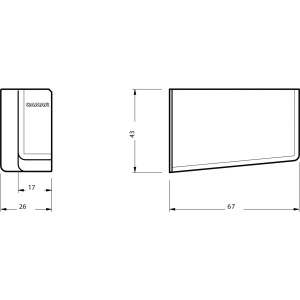 Capac CAMAR pentru element suspendare 806 – Dreapta, alb, 43x26x87 mm - Img 2