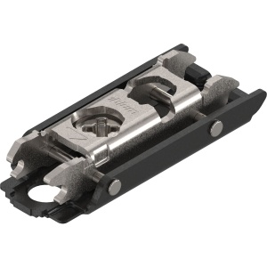 Plăcuță BLUM CLIP – Fixare cu șuruburi, negru ONYX, 0 mm, înălțime 8,5 mm, reglaj ±2 mm - Img 1