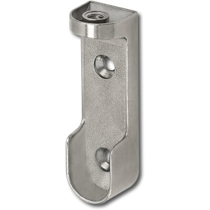 Suport bară haine Oval 6, 30x15 mm, zinc nichelat, fără șurub - Img 1