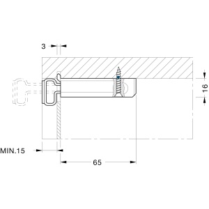 Element suspendare corp CAMAR 806 – Stânga, cu șuruburi, oțel zincat, CP 50 kg - Img 3