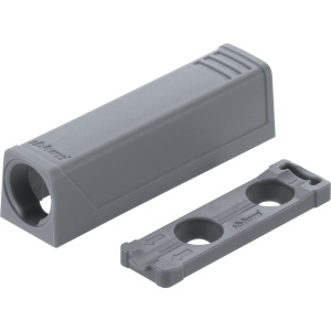 Plăcuță adaptor BLUM Tip-On, dreapta, versiune scurtă, gri - Img 1