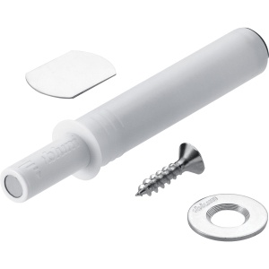 Tip-On BLUM pentru uși mobilă, versiune scurtă cu magnet, alb mătase - Img 1