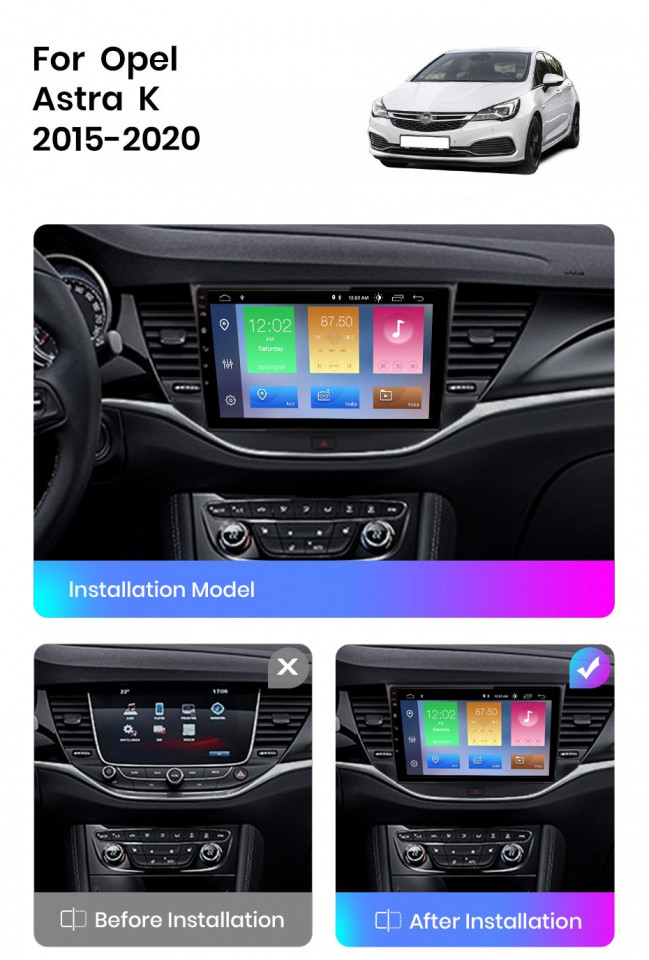 NAVIGATIE CARPAD ANDROID 11 DEDICATA OPEL ASTRA K ECRAN IPS 9" CAPACITIV WIFI PROCESOR