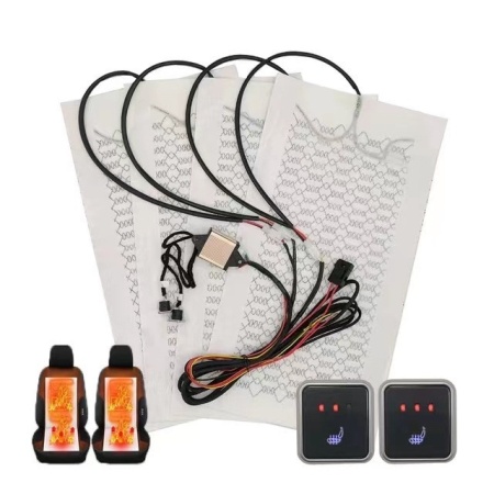 Kit incalzire in 2 scaune auto, tehnologie carbon, 4 piese, cu 3 trepte ...
