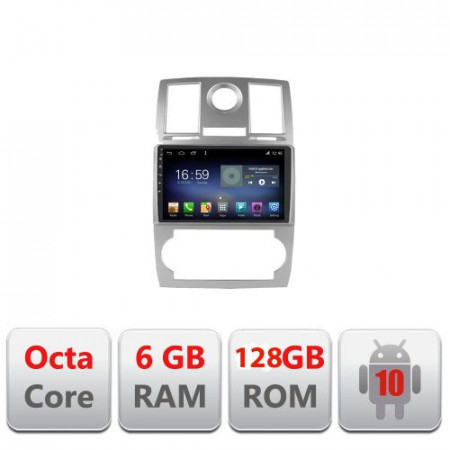 NAVIGAȚIE CARPAD ANDROID 10 DEDICATĂ CHRYSLER 300C 2004-2008 ECRAN CAPACITIV OCTACORE 6GB RAM 128GB ROM DVR CARKIT BLUETOOTH MIRROR LINK KIT-CH06+EDT-E609