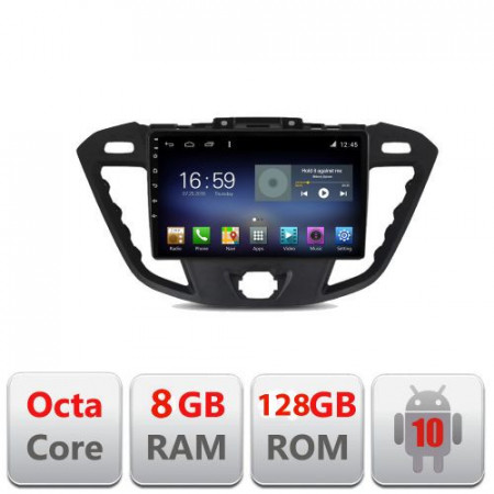 NAVIGATIE CARPAD ANDROID 10 DEDICATA FORD TRANSIT CUSTOM 2012- ECRAN CAPACITIV OCTACORE 8GB RAM 128GB ROM DVR CARKIT BLUETOOTH MIRROR LINK MODEL KIT-845+EDT-E609