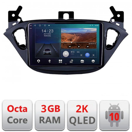 Navigatie dedicata Opel Corsa 2013-2016 B-corsa Android Ecran 2K QLED octa core 3+32 carplay android auto kit-corsa+EDT-E309V3-2K