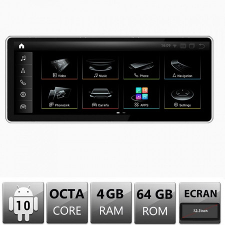 NAVIGATIE ANDROID 10 DEDICATA AUDI Q5 2016-2020 ECRAN 12,3” CAPACITIV INTERNET WIFI PROCESOR CORTEX A9 1,6GHZ 4GB RAM 64GB ROM CARKIT BLUETOOTH PRELUARE AGENDA TELEFONICA MIRROR LINK MODEL EDT-Q5-MIB-V2