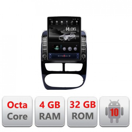NAVIGAȚIE ANDROID 10 DEDICATA RENAULT CLIO IV ECRAN CAPACITIV TIP TESLA 9,7" PROCESOR OCTACORE 4GB RAM 32GB MEMORIE INTERNA DVR CARKIT BLUETOOTH MIRROR LINK MODEL TESLA KIT-468+EDT-E710