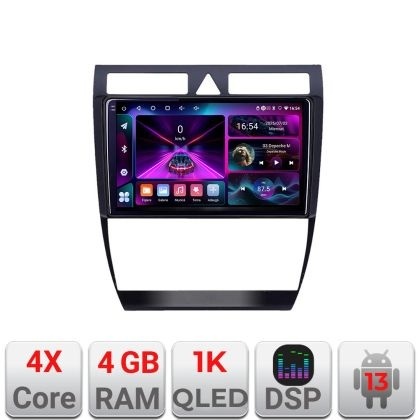 Navigatie Audi A6 Quad Core A-102 4+64 InCell Display 1K Android Waze USB Navigatie Internet Youtube Radio KIT-102+EDT-E209-RK