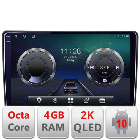 Navigatie dedicata Fiat Tipo 2020- Android Octa Core Ecran 2K QLED GPS 4G 4+32GB 360 KIT-tipo2022+EDT-E409-2K