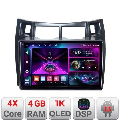 Navigatie Toyota Yaris 2008-2011 A-YARIS08 4+64 InCell Display 1K Android Waze USB Navigatie Internet Youtube Radio KIT-YARIS08+EDT-E209-RK