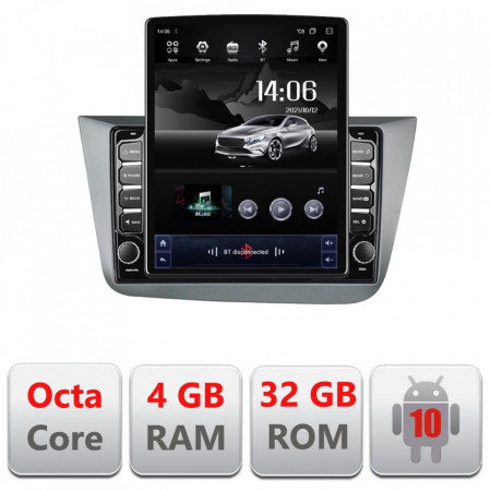 NAVIGAȚIE ANDROID 10 DEDICATA SEAT LEON 2005-2012 ECRAN CAPACITIV TIP TESLA 9,7" PROCESOR OCTACORE 4GB RAM 32GB MEMORIE INTERNA DVR CARKIT BLUETOOTH MIRROR LINK MODEL TESLA KIT-leon5+EDT-E709