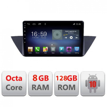 NAVIGAȚIE CARPAD ANDROID 10 DEDICATĂ BMW X1 E84 ECRAN CAPACITIV OCTACORE 8GB RAM 128GB ROM DVR CARKIT BLUETOOTH MIRROR LINK KIT-219+EDT-E610