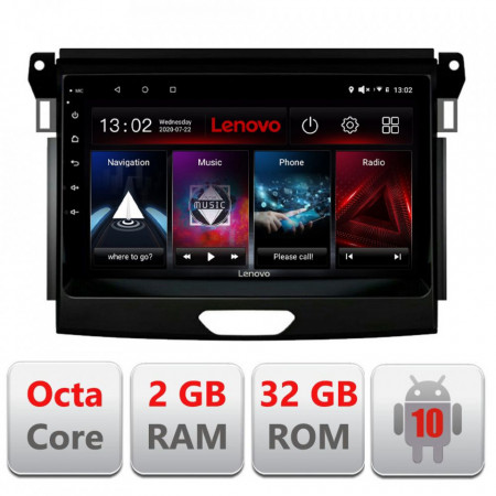 NAVIGATIE CARPAD ANDROID 10 DEDICATA FORD RANGER 2016- ECRAN CAPACITIV OCTACORE 2GB RAM 32 GB ROM DVR CARKIT BLUETOOTH MIRROR LINK MODEL LENOVO KIT-574+EDT-E509