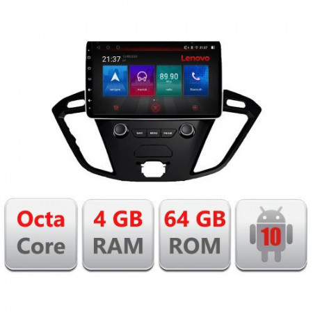 NAVIGATIE CARPAD ANDROID 10 DEDICATA FORD TRANSIT CUSTOM 2012- ECRAN CAPACITIV OCTACORE 4GB RAM 64 GB ROM DVR CARKIT BLUETOOTH MIRROR LINK MODEL LENOVO KIT-845+EDT-E509-PRO
